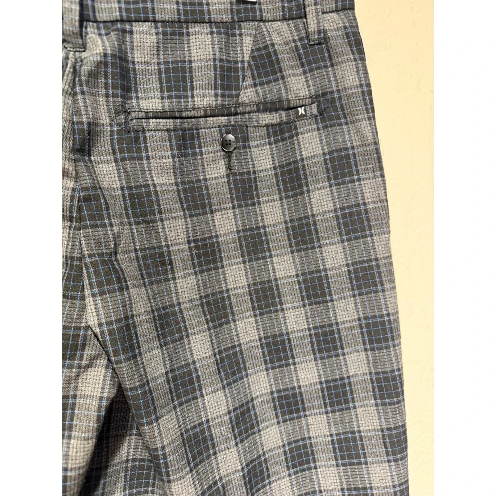 Hurley Mens Plaid Walk Shorts Grey Black Blue‎ MW606NOM2 Size 30